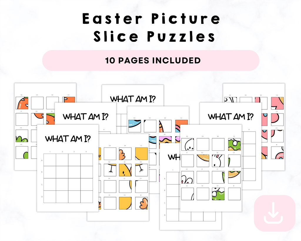 Printable Easter Picture Slice Puzzles