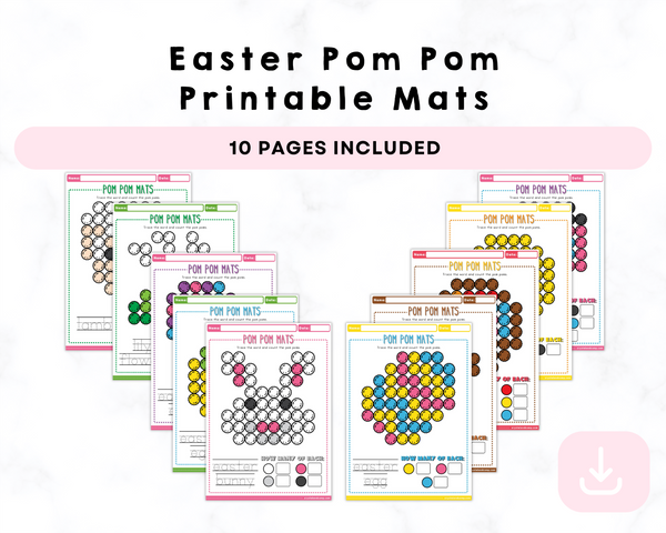 Easter Pom Pom Printable Mats