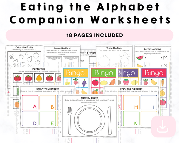 Eating the Alphabet Companion Worksheets Printables