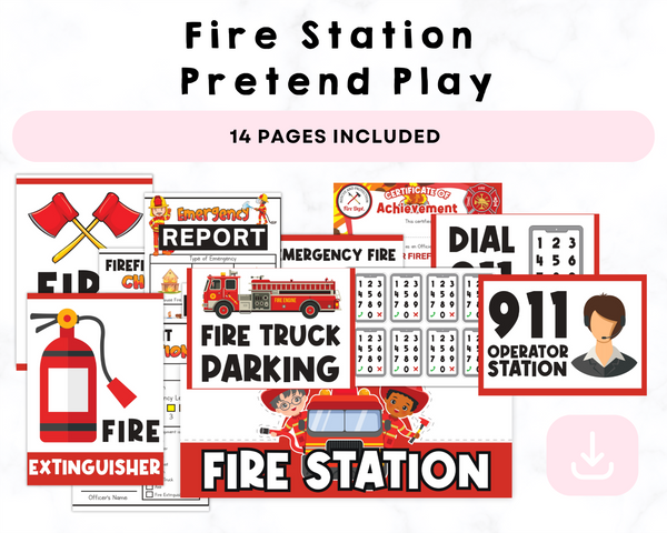 Fire Station  Pretend Play Printable