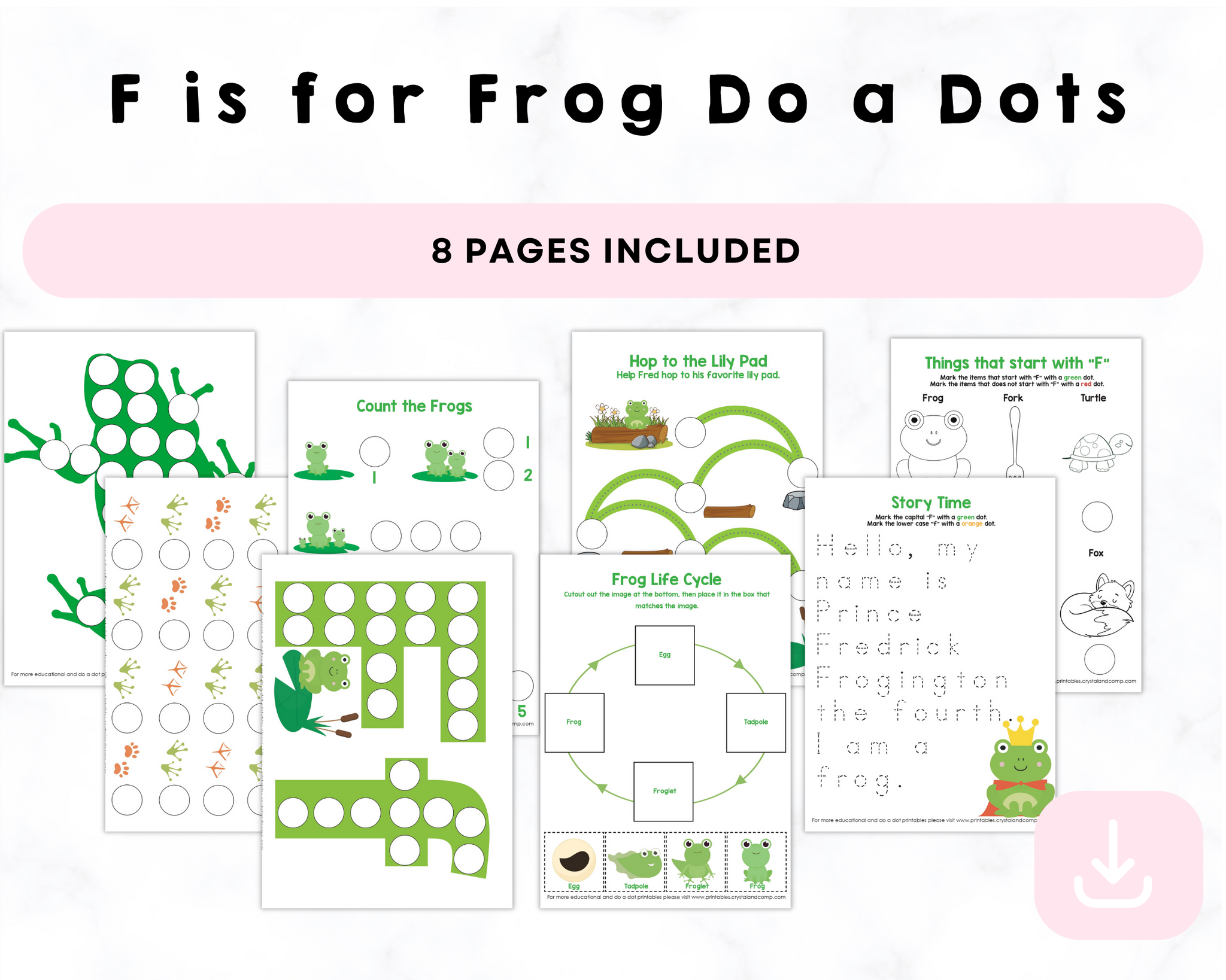 F is for Frog Do A Dots Printable – CrystalandComp