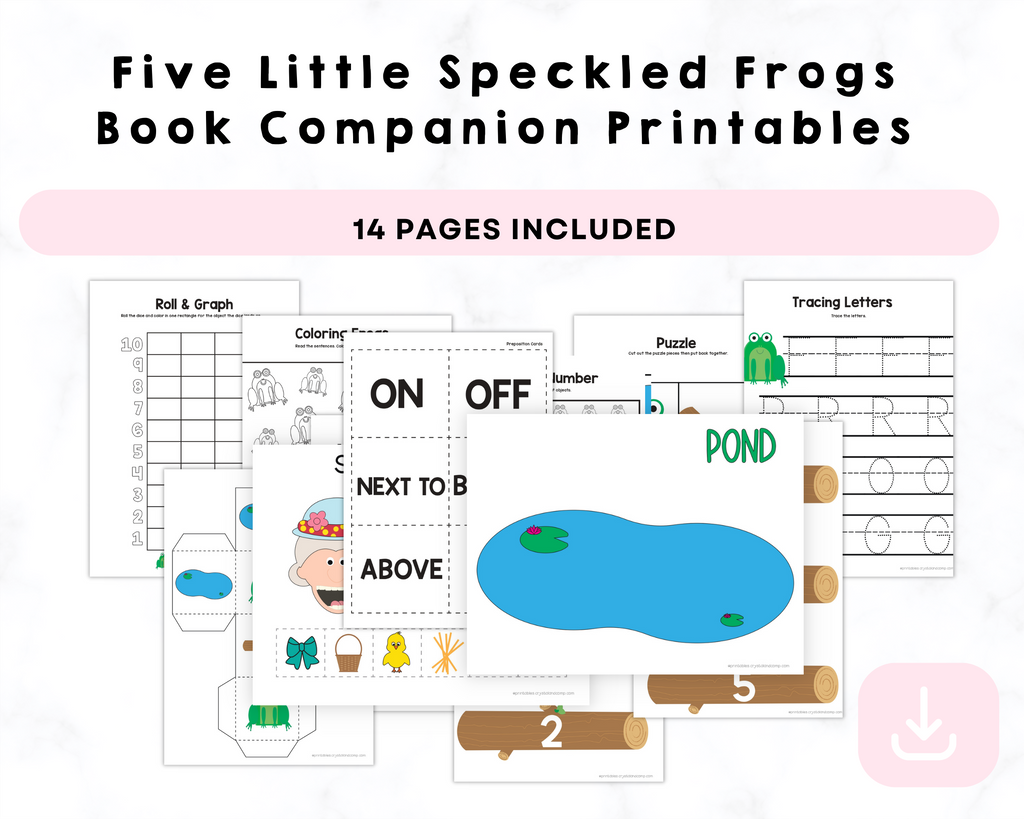 Five Little Speckled Frogs Book Companion Printables