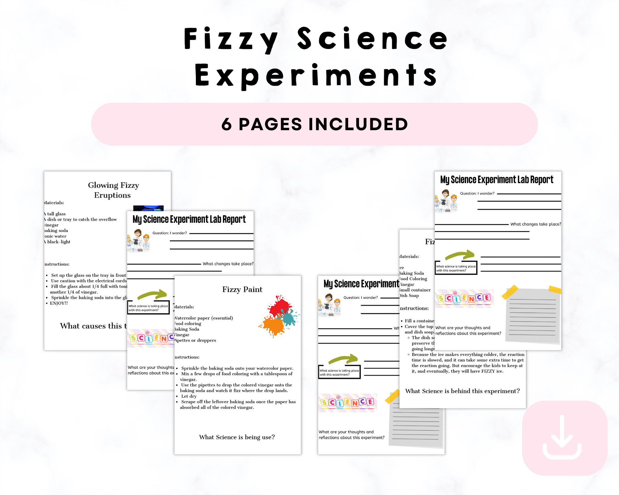 Fizzy Science Experiment Printables – CrystalandComp