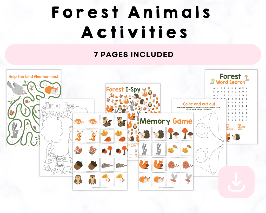 Forest Animals Activities Printables