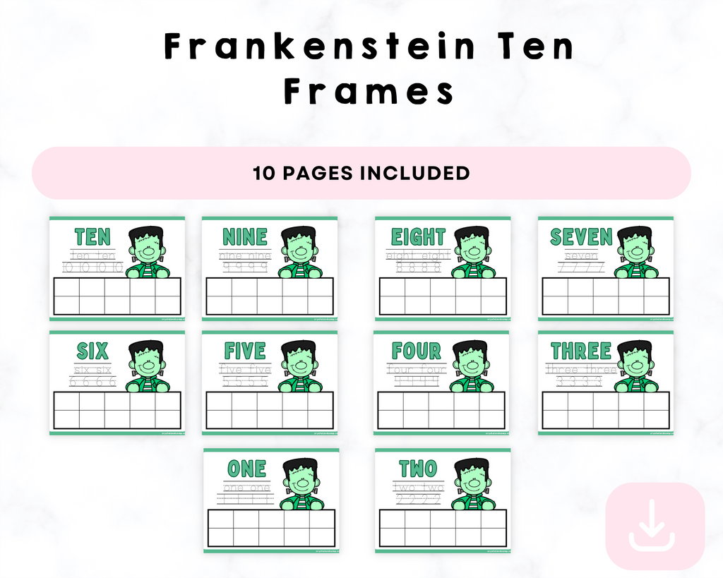 Printable Frankenstein Ten Frames