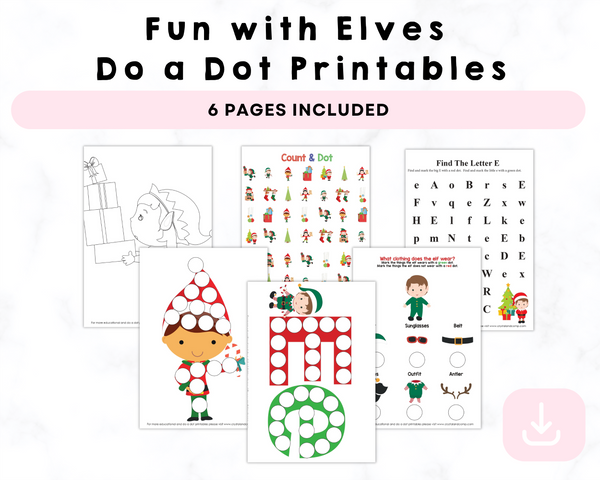 Fun with Elves Do a Dot Printables