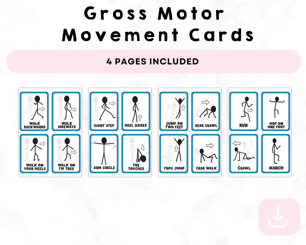 Gross Motor Movement Cards Printables