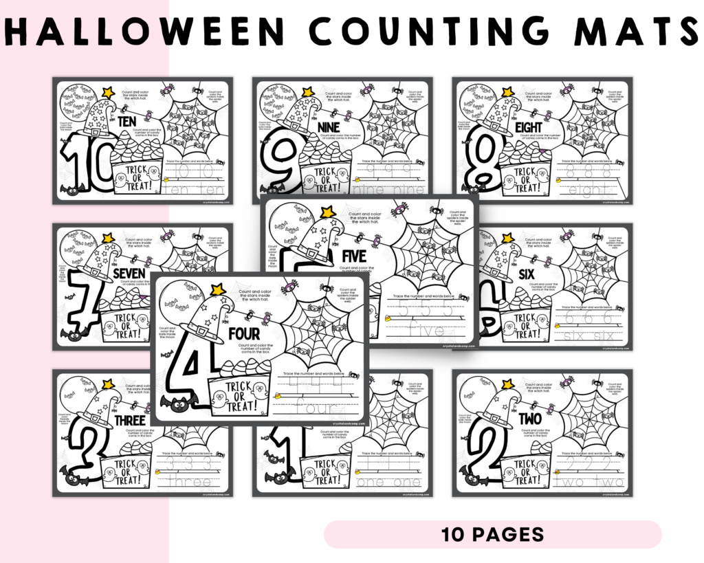 Printable Halloween Counting Mats