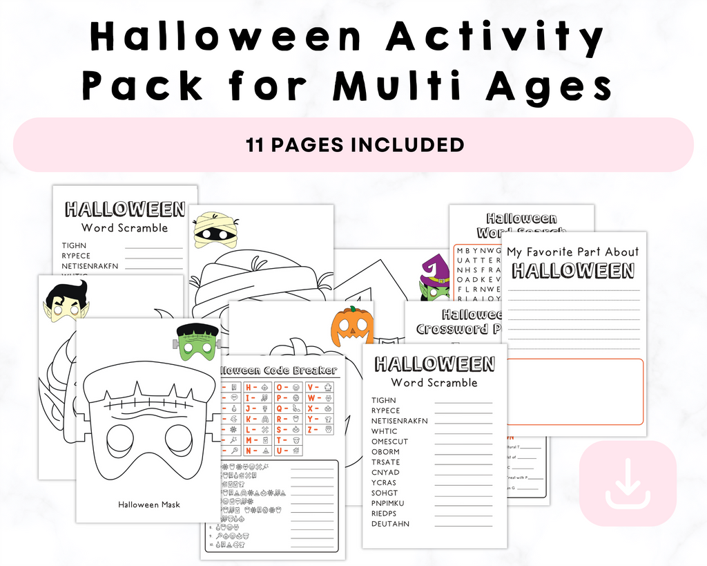 Halloween Activity Pack for Multi Ages Printable