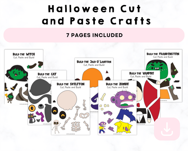 Halloween Cut and Paste Crafts Printable