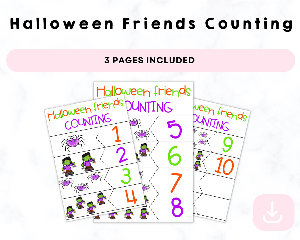 Halloween Friends Counting Printables