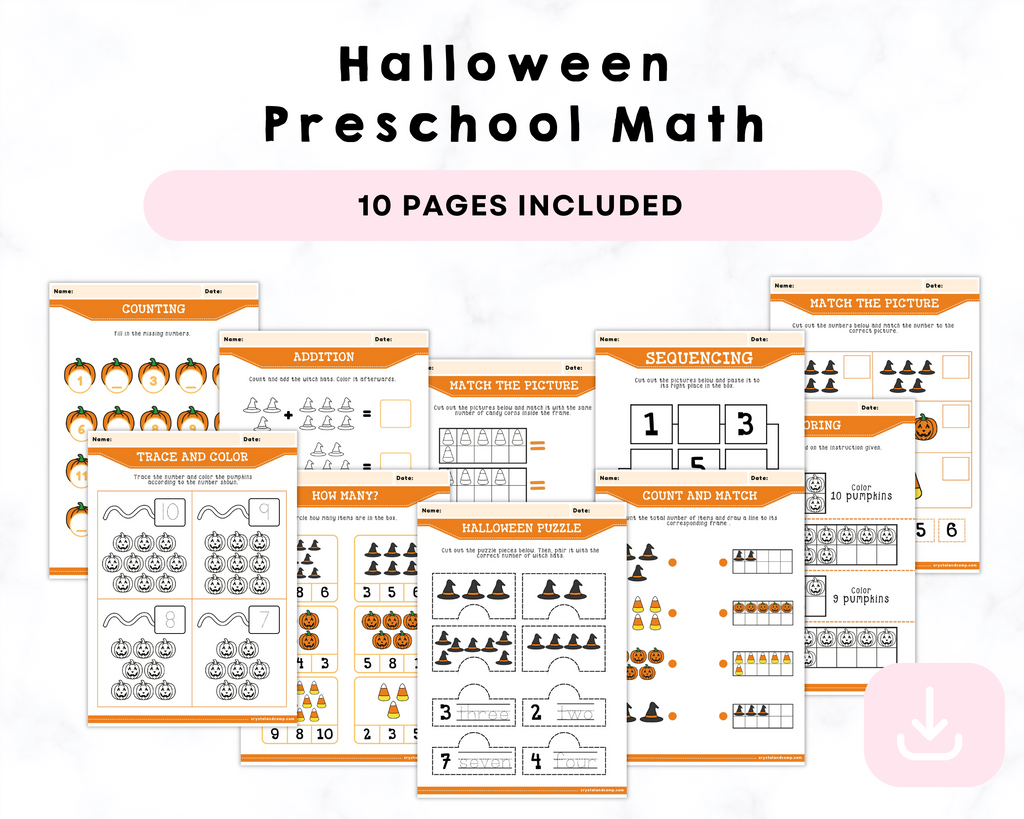 Halloween Preschool Math Printables