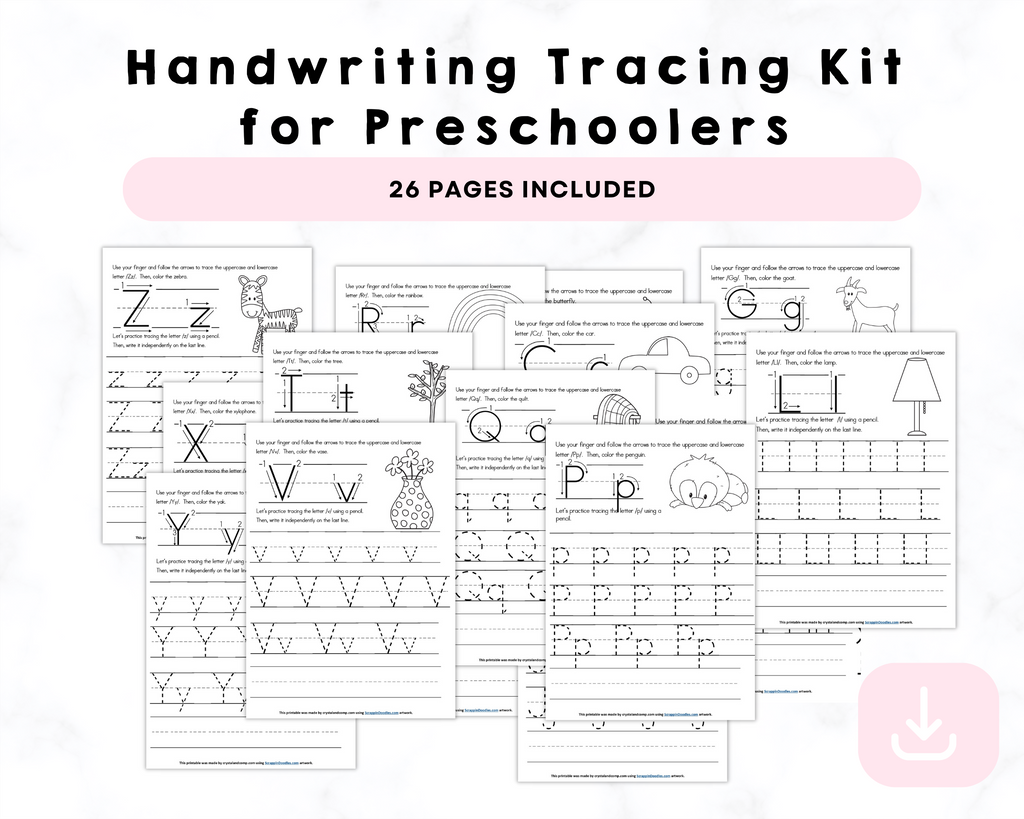 ABC Handwriting Tracing Kit for Preschoolers (Option 1)
