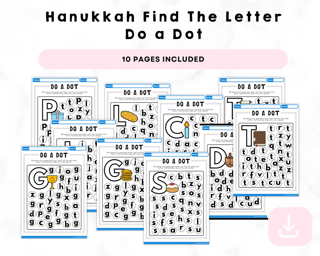 Hanukkah Find The Letter Do a Dot Printables