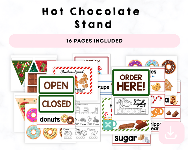 Hot Chocolate Stand Pretend Play Printable