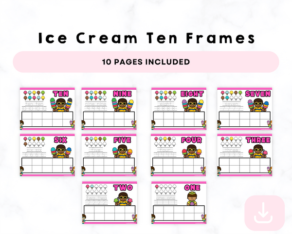 Printable Ice Cream Ten Frames