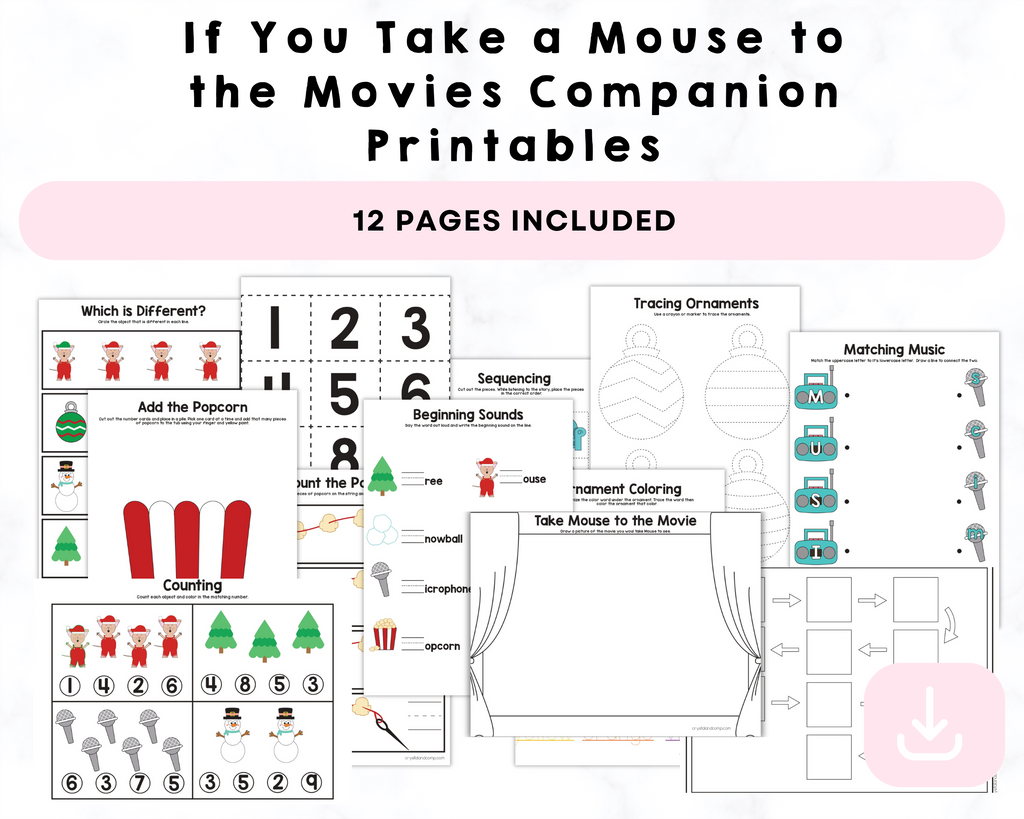 If You Take a Mouse to the Movies Companion Printables