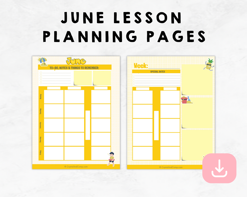 June Lesson Planning Printable