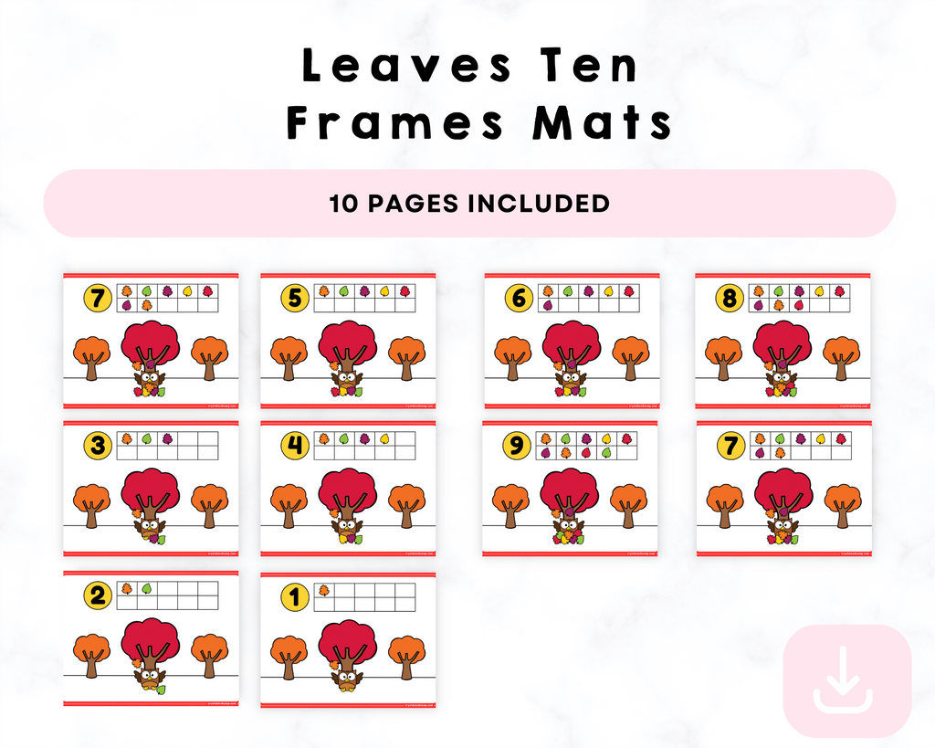 Leaves Ten Frames Mats Printable
