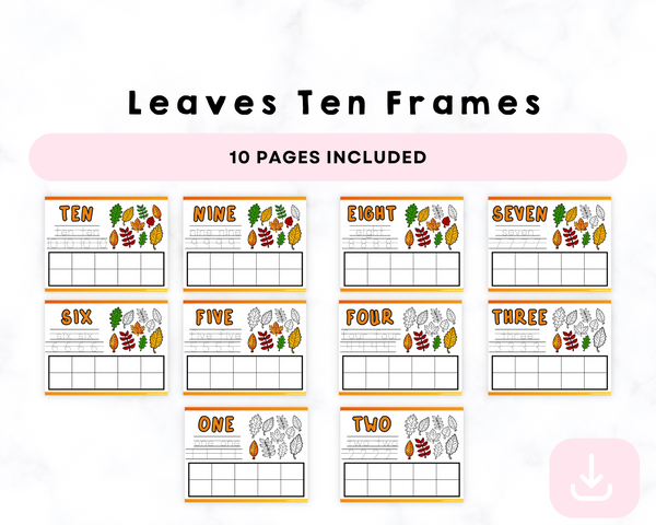 Leaves Ten Frames Printable