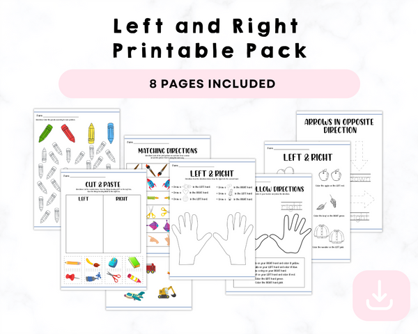 Left and Right Printable Pack Printables