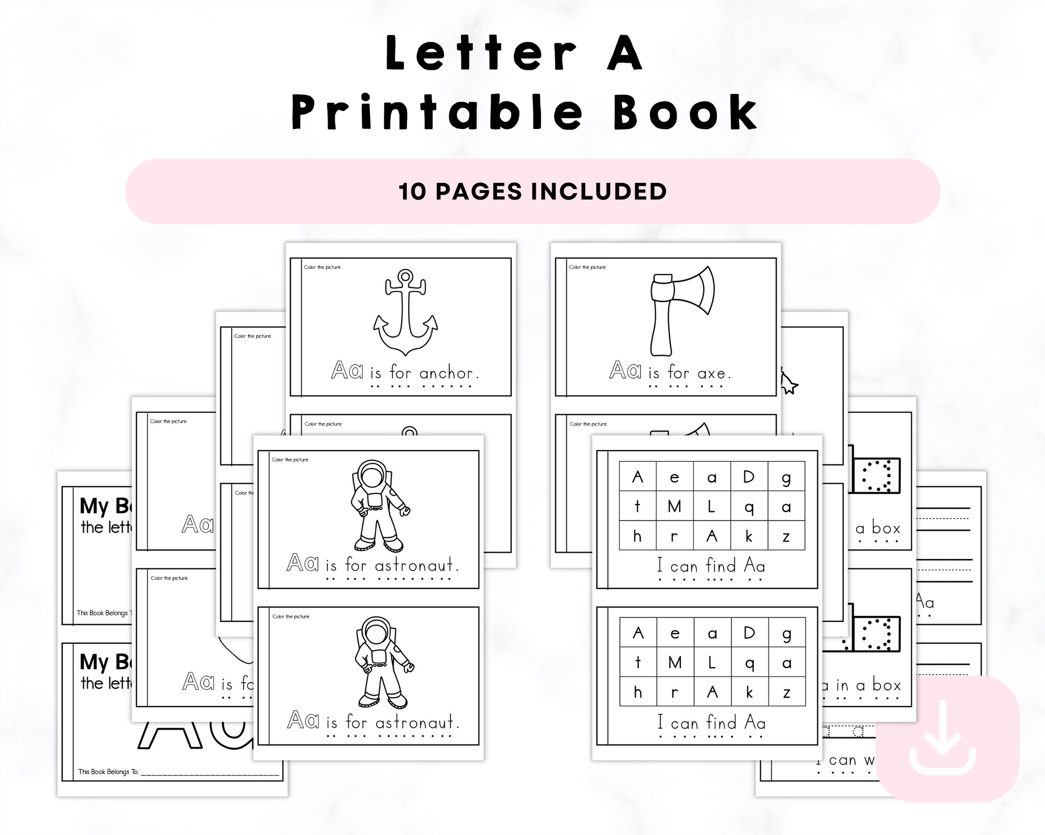 Letter A Printable Book CrystalandComp