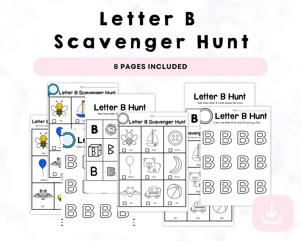 Letter B  Scavenger Hunt Printable