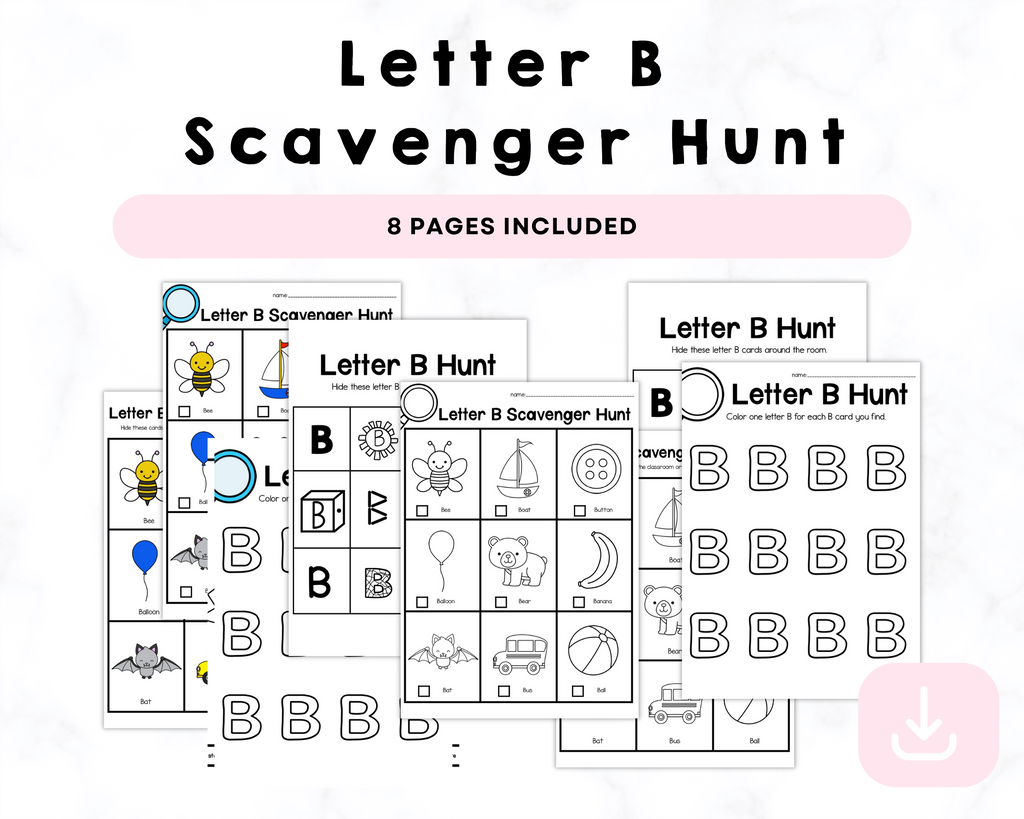 Letter B Scavenger Hunt Printable