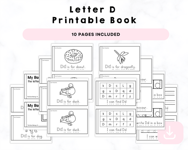 Letter D Printable Book