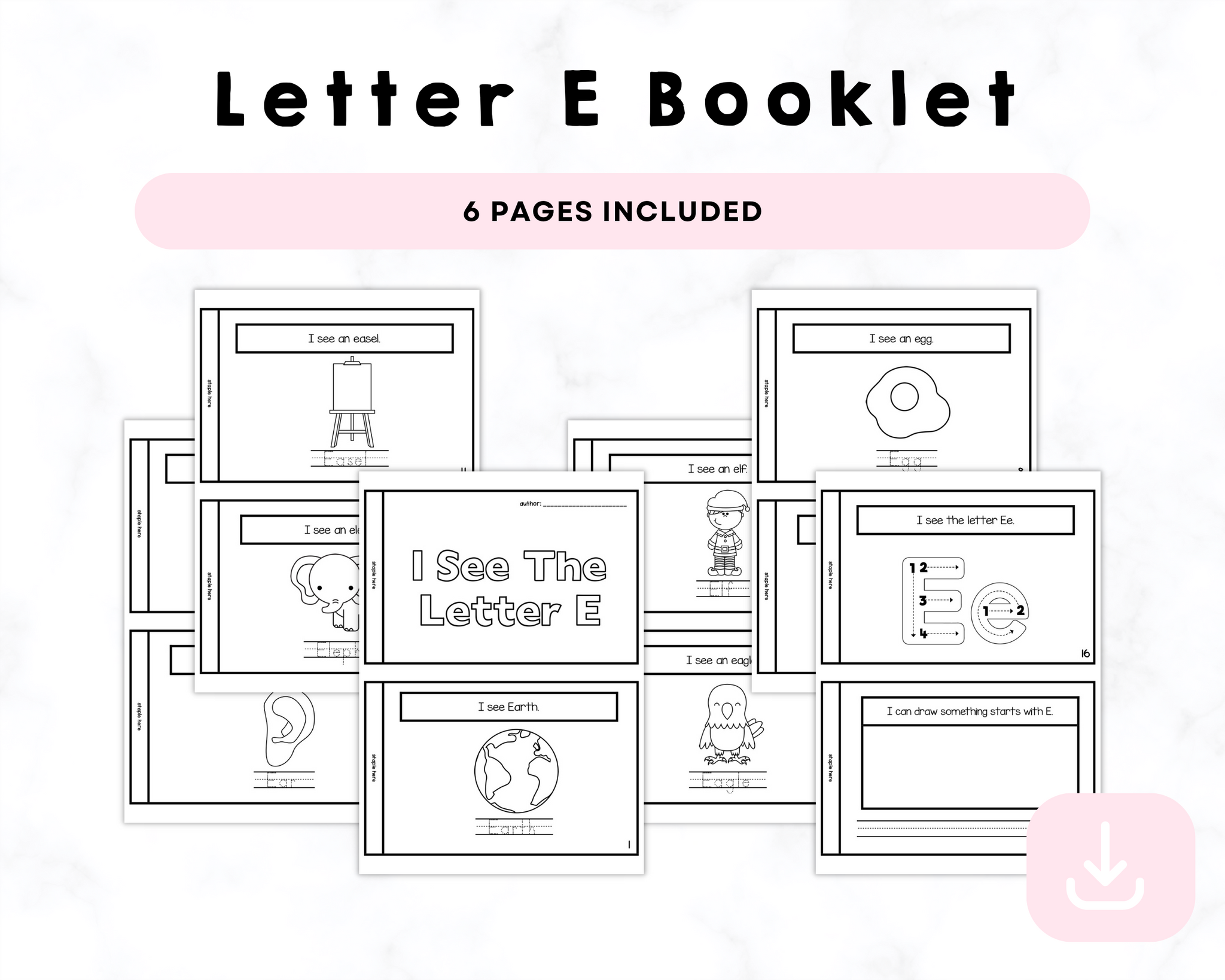 I See The Letter E Printable Book – CrystalandComp