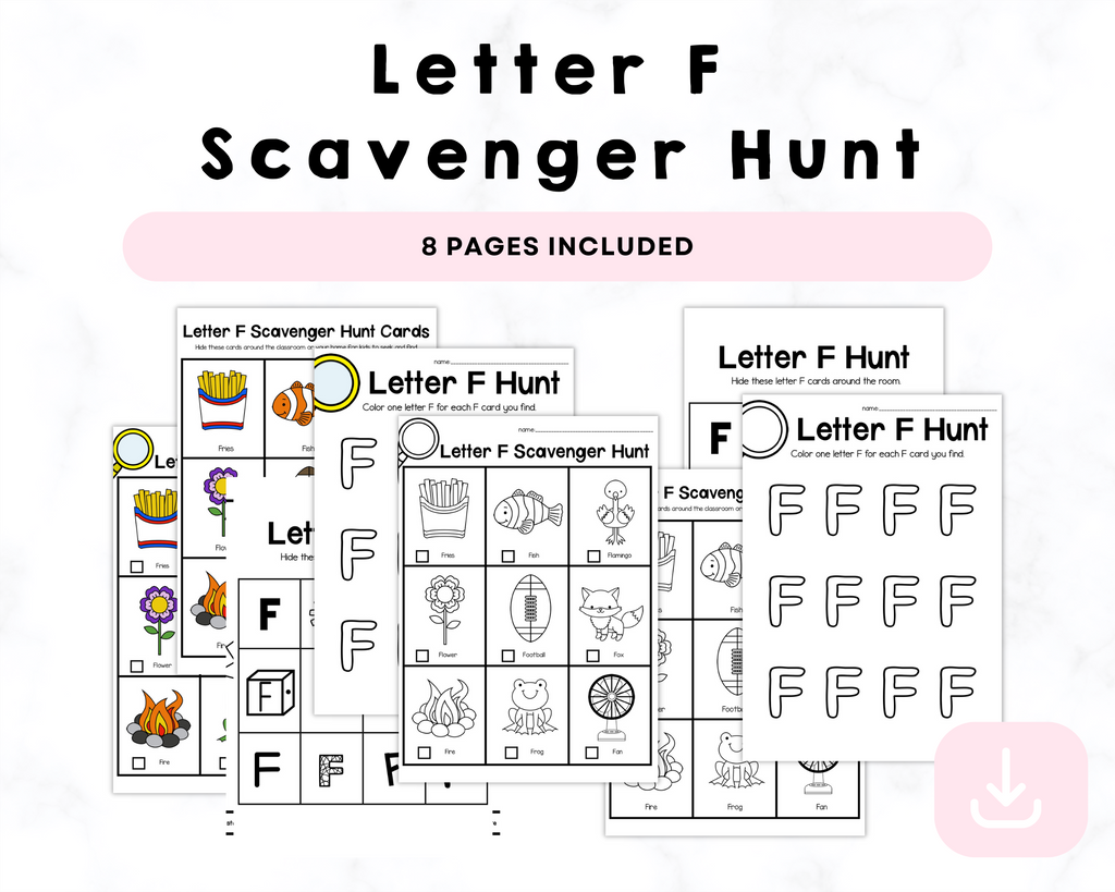 Letter F Scavenger Hunt Printable