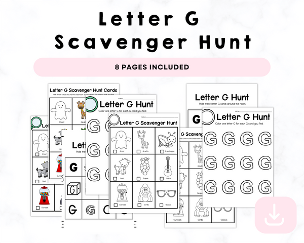 Letter G Scavenger Hunt Printables
