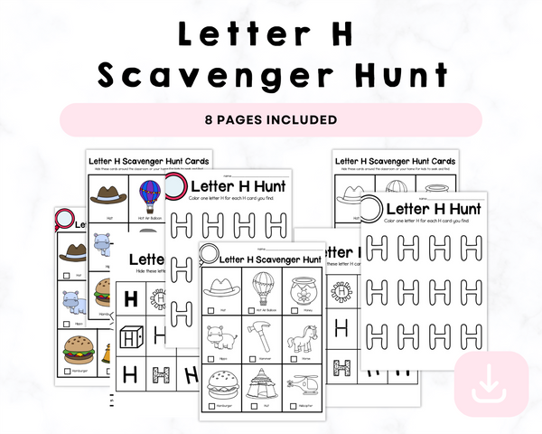 Letter H Scavenger Hunt Printables