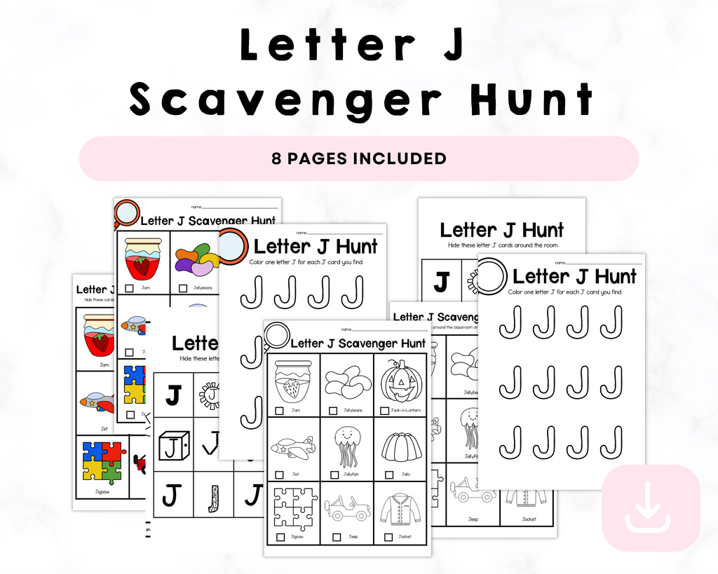 Letter J Scavenger Hunt Printables