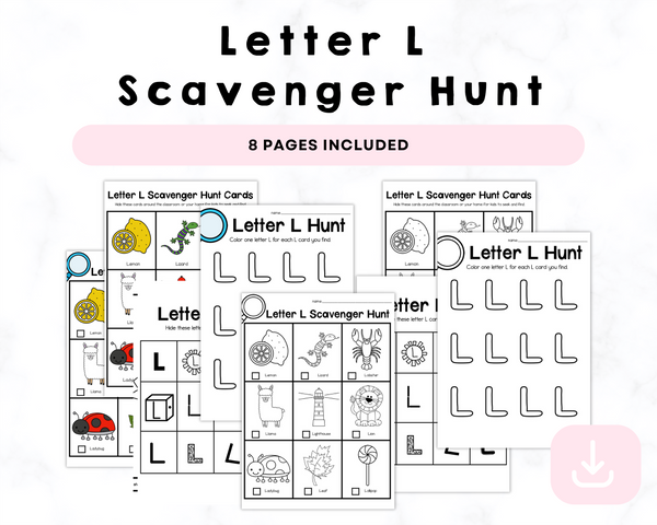 Letter L Scavenger Hunt Printables