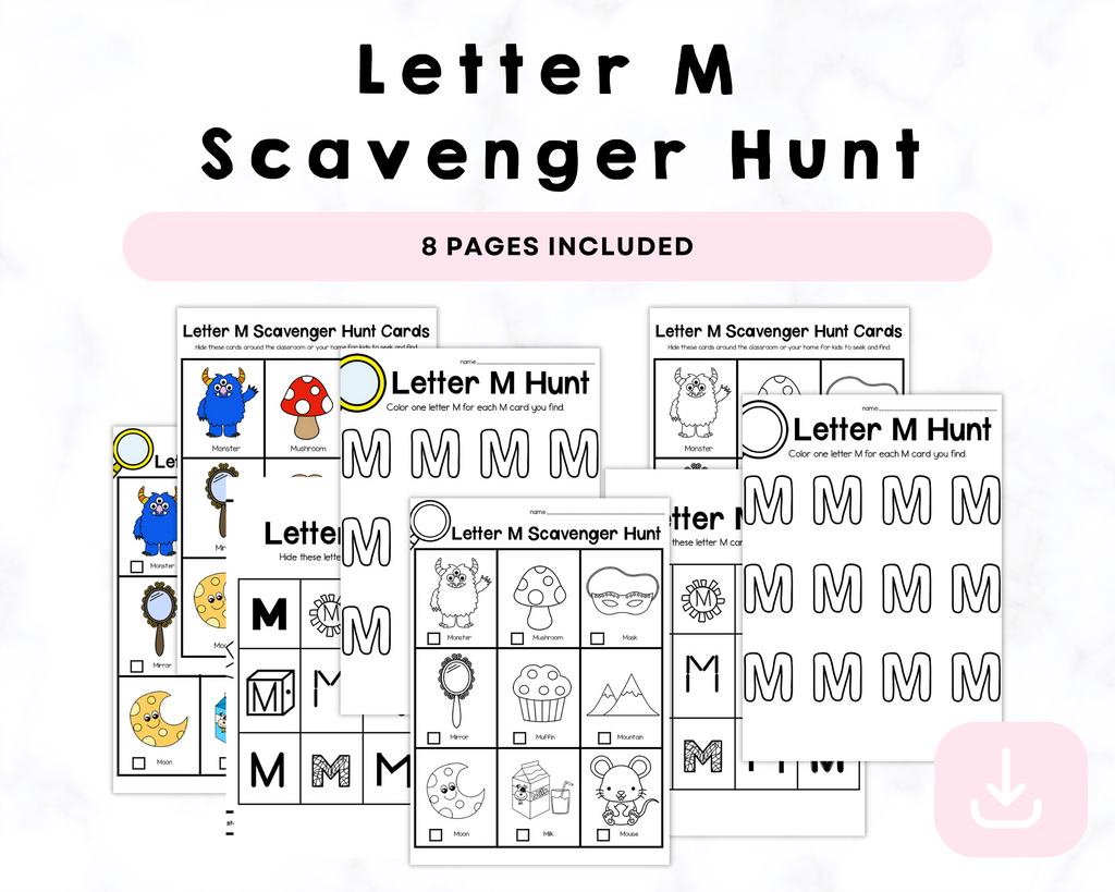 Letter M Scavenger Hunt Printables