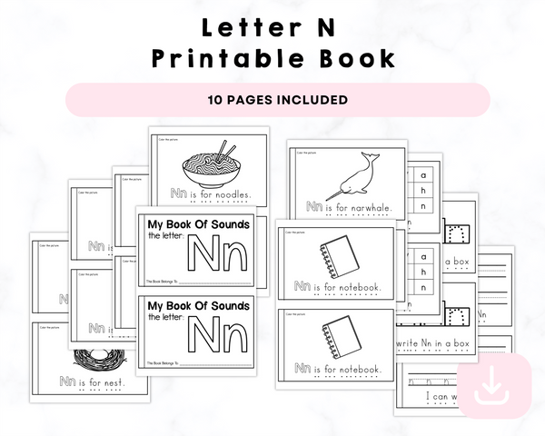 Letter N Printable Book