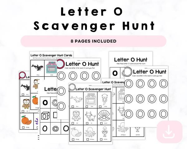Letter O Scavenger Hunt Printables
