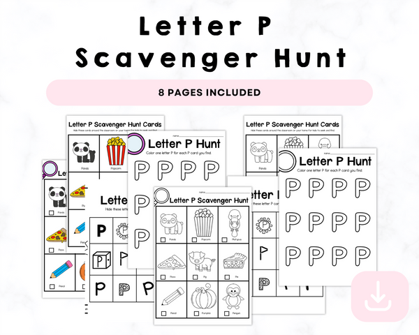 Letter P Scavenger Hunt Printables