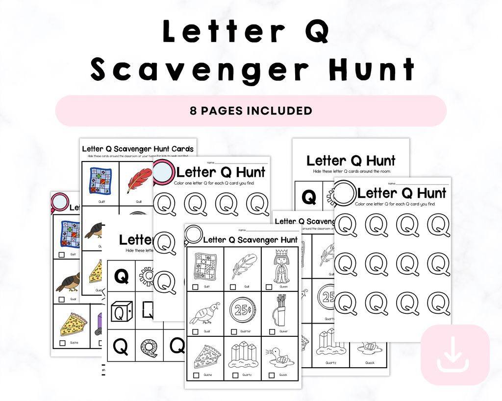 Letter Q Scavenger Hunt Printables