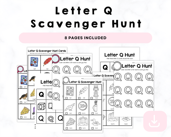 Letter Q Scavenger Hunt Printables