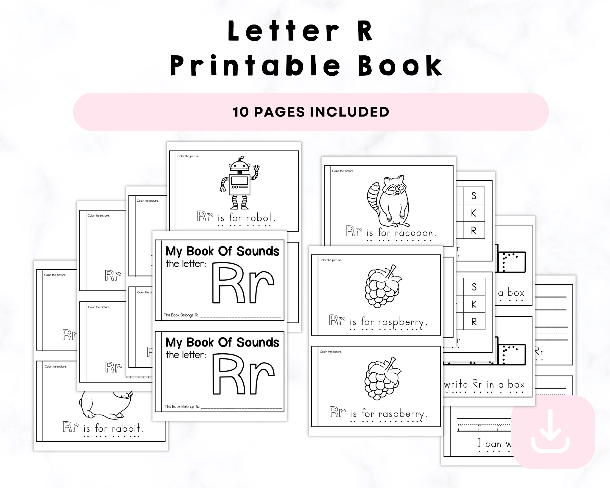 Letter R Printable Book – CrystalandComp