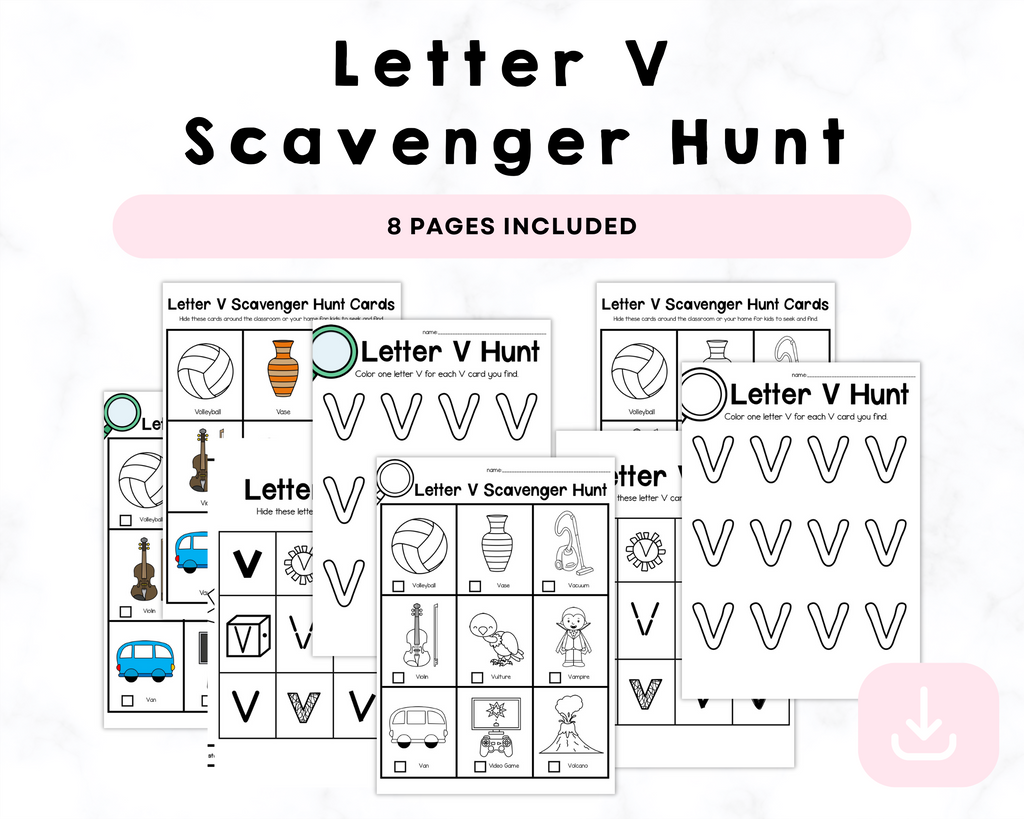Letter V Scavenger Hunt Printables