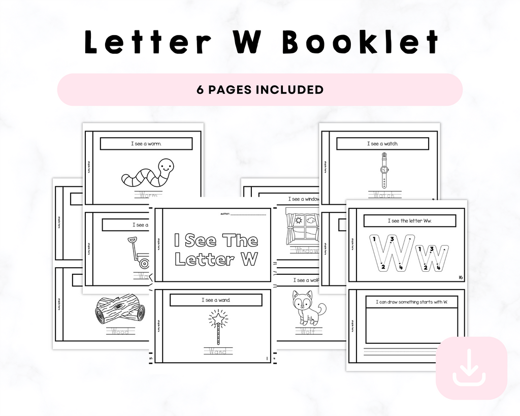 I See The Letter W Printable Book