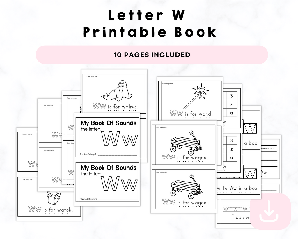 Letter W Printable Book