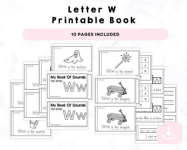 Letter W Printable Book