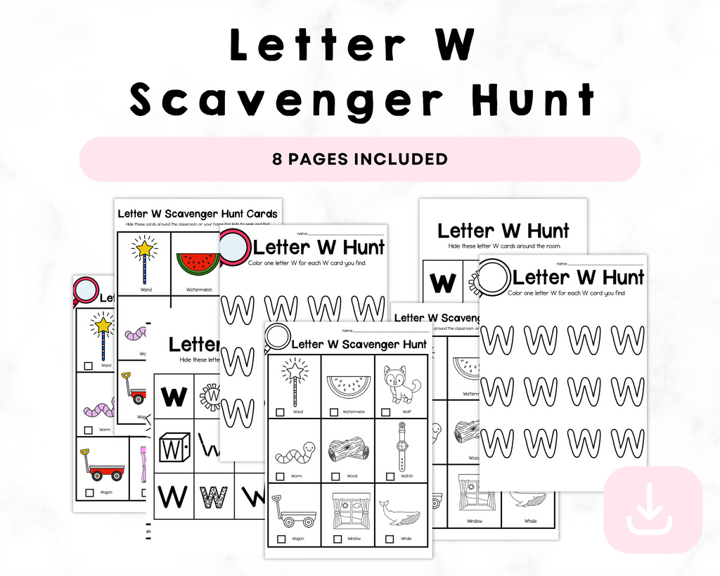 Letter W Scavenger Hunt Printables