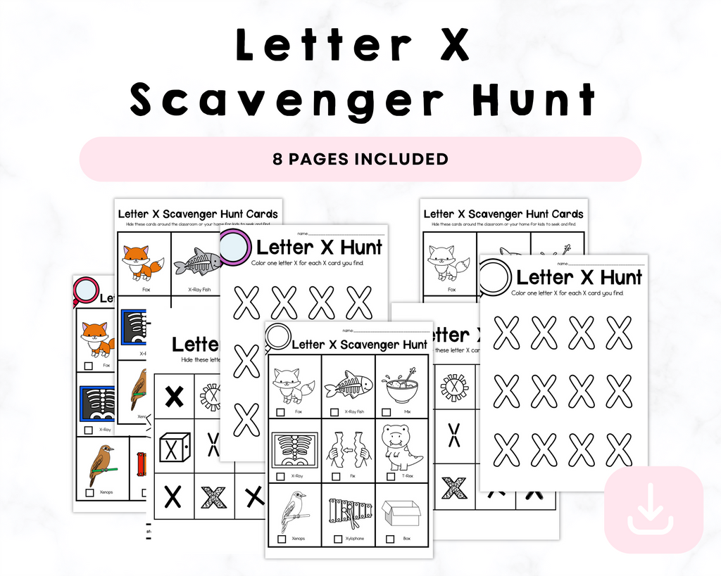 Letter X Scavenger Hunt Printables