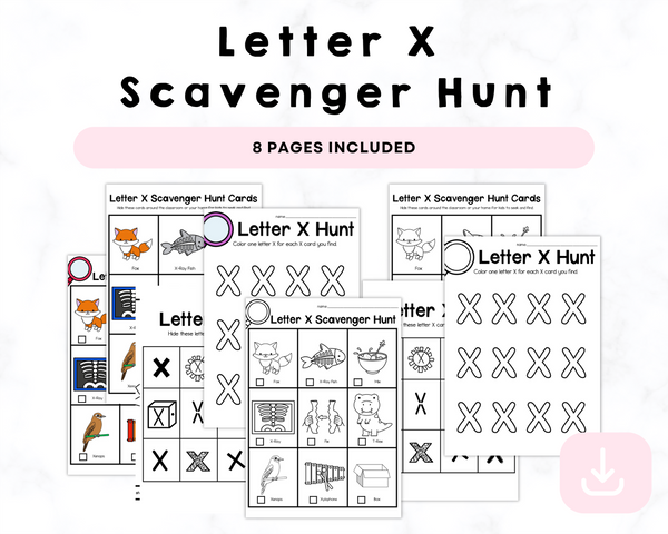 Letter X Scavenger Hunt Printables