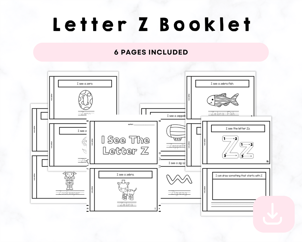 I See The Letter Z Printable Book